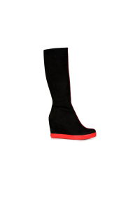 Ladies boots black suede H1-14-985