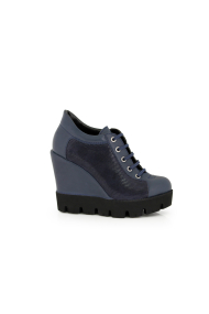 Ladies shoes blue leather H1-16-600 