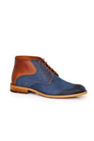 Male boots leather and nubuck CP-4642-blue/brown