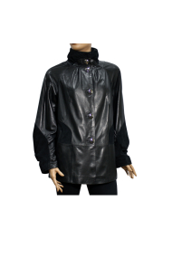 Ladies leather coat ST461 black