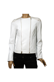 Ladies jacket made of leather BZ-479 white 