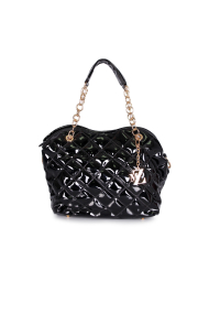 Handbag made of eco patent leather in black YZ-310204