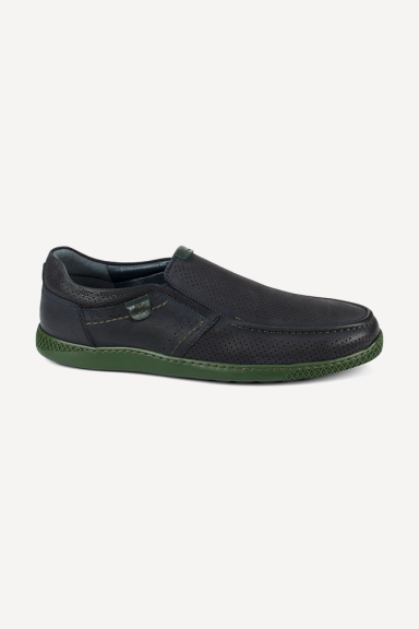 Mens leather and nubuck moccasins ETR-16849