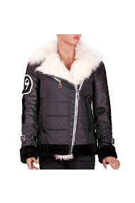 Яке от естествена кожа и текстил GR-14