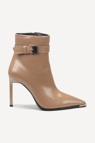 Кожени боти с висок ток ADL-145-26-бежов