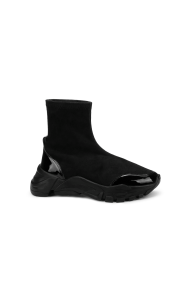 Дамски боти от ествествен велур и лак DV-052-17-1