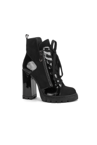 Дамски боти от естествен велур и лак DV-13102-12-1