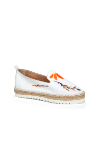 Дамски еспадрили от естествена кожа ART-2613-бял