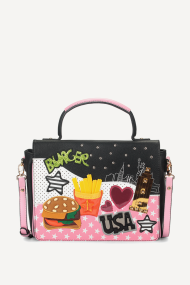 Чанта от еко кожа GG-25574-черен-розов