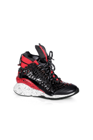 Дамски спортни обувки от естествена кожа и лак ILV-3052