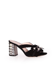 Дамски чехли от естествен велур ILV-4872