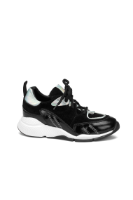 Дамски спортни обувки от естествен лак и велур ILV-82