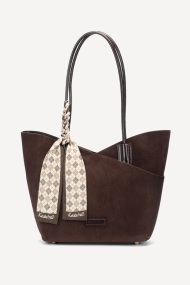 Чанта от естествен велур и еко кожа KB-26763