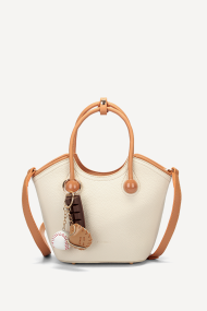 Чанта от еко кожа KB-27066-бежов-кафяв