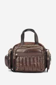 Чанта от естествен велур и текстил KB-27069