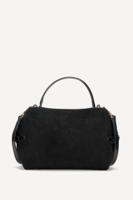 Чанта от естествен велур и еко кожа KB-27082-черен