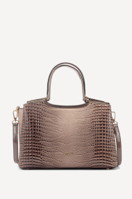 Чанта от еко лак KB-7249-бежов-визон