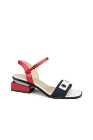 Дамски сандали от естествена кожа и лак KM-100-412