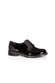 Дамски обувки от естествен лак и кожа KM-17-418