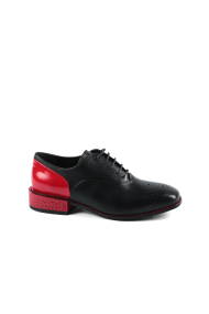 Дамски обувки от естествена кожа и лак KM-298-2091