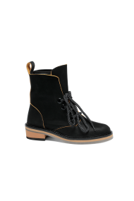 Дамски боти от естествен набук и стреч KM-M-2193