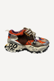 Кожени спортни обувки с дантела MGZ-85-3621-корал