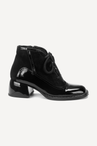Кожени боти с нисък ток MGZ-90-10427-черен