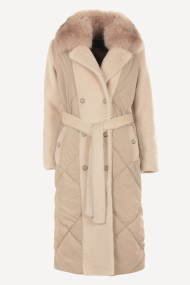 Кожено палто с яка от лисица MK-23410