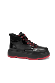 Дамски боти от естествена кожа и лак NFR-210-635