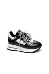 Дамски спортни обувки от естествена кожа и лак SD-1121