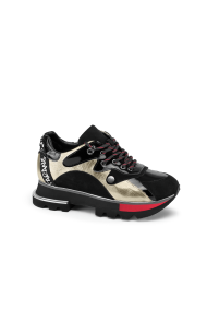 Дамски спортни обувки от естествен лак и велур SD-2746